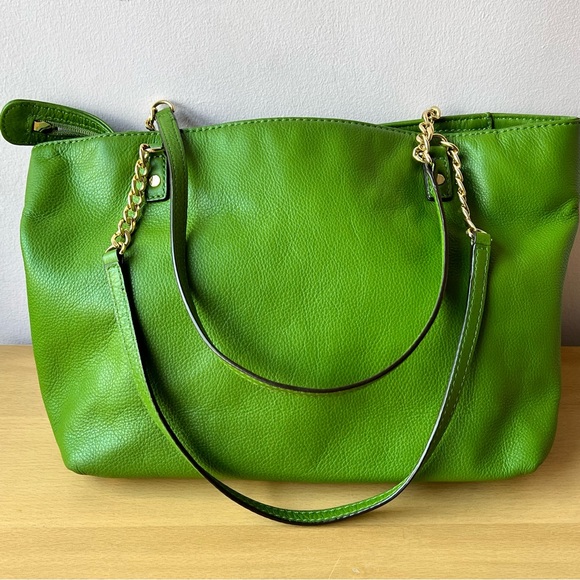 Michael Kors pebbled leather green tote bag EXCELLENT condition - Picture 14 of 16